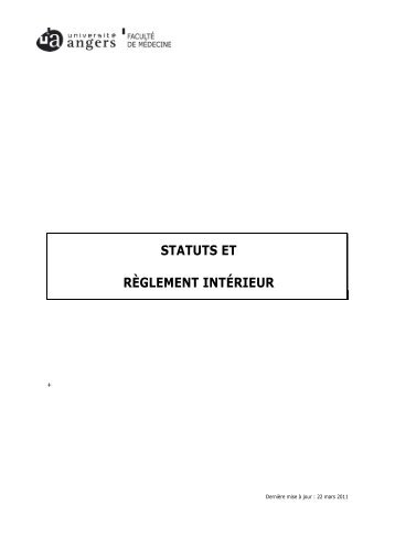 statuts et réglement intérieur.pdf - Faculté de Médecine - Université ...