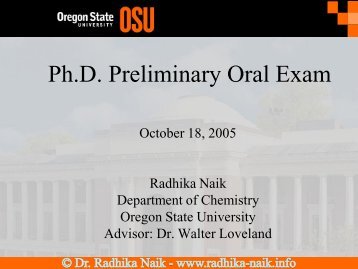 Ph.D Preliminary Oral Exam