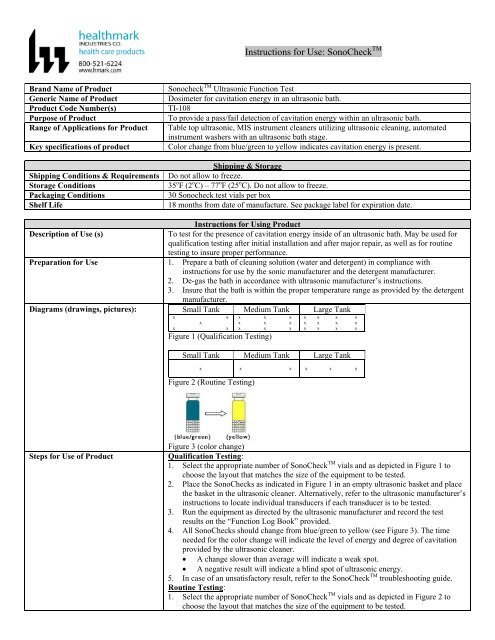 Instructions for Use: SonoCheck - Support