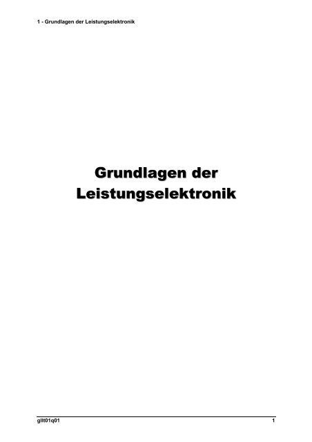 Grundlagen der Leistungselektronik