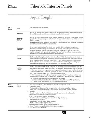 Fiberock Aqua-Tough Interior Panels Guide ... - USG Corporation