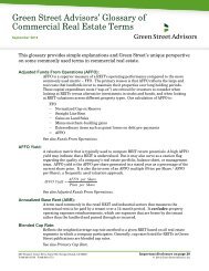 Green Street Advisors’ Glossary of Commercial Real Estate Terms