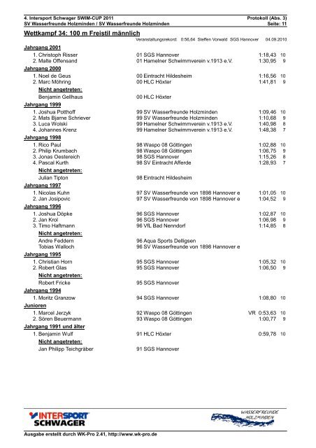 Protokoll Abschnitt 1