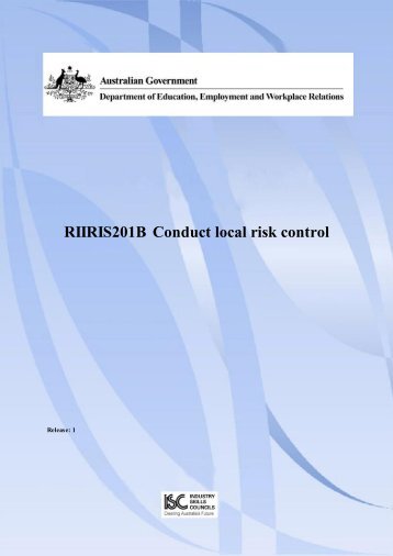 RIIRIS201B Conduct local risk control