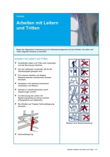 Arbeiten mit Leitern und Tritten - VBG