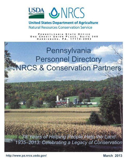 Pennsylvania Personnel Directory NRCS u0026amp; Conservation Partners
