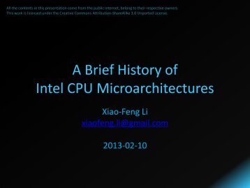 Intel CPU Microarchitectures