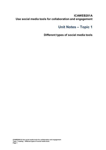 ICAWEB201A Topic 1 Reading pdf ICAWEB201A Topic 1 Reading pdf