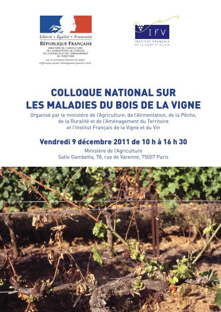 COLLOQUE NATIONAL SUR LES MALADIES DU BOIS DE LA VIGNE