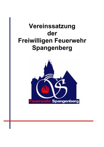 Vereinssatzung der Freiwilligen Feuerwehr Spangenberg