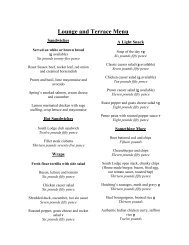 Lounge and Terrace Menu