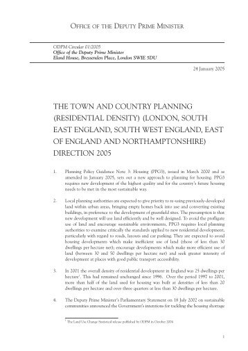 THE TOWN AND COUNTRY PLANNING (RESIDENTIAL DENSITY ...