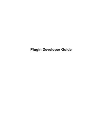 Plugin Developer Guide