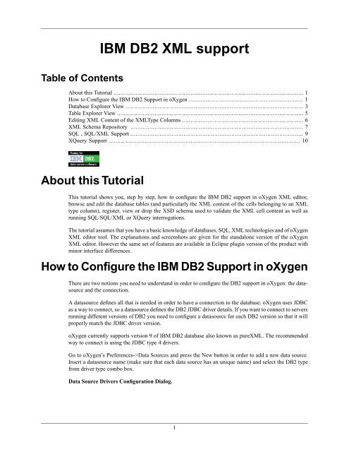 IBM DB2 XML support
