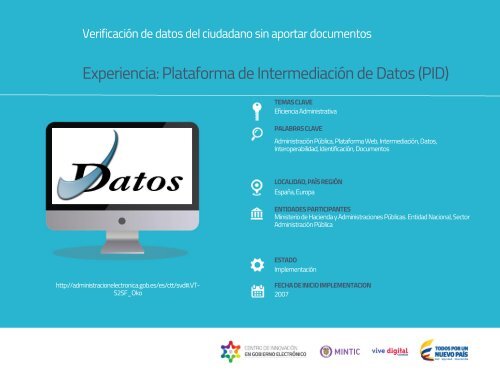 Experiencia Plataforma de Intermediación de Datos (PID)
