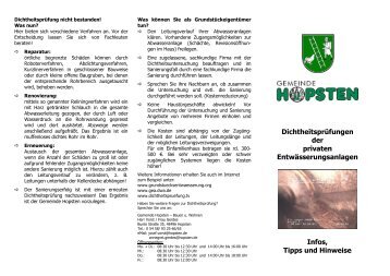 Flyer Dichtigkeitsprüfung Hopsten.pdf - Gemeinde Hopsten