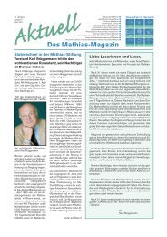 Das Mathias-Magazin - Die Mathias Stiftung