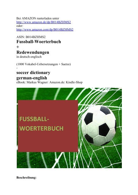 soccer dictionary german-english - englische Fussball-Begriffe uebersetzen