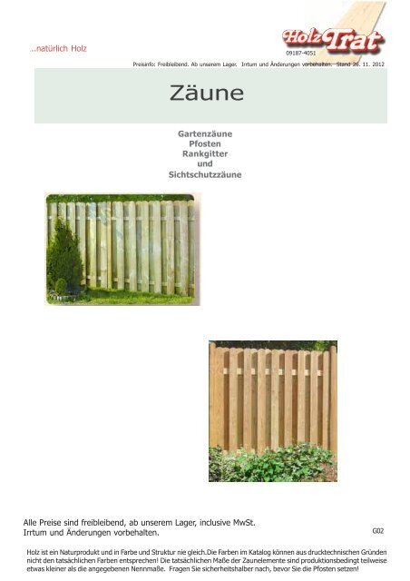 Gartenliste 2003 01-22 - Holz-TRAT Ideen in Holz