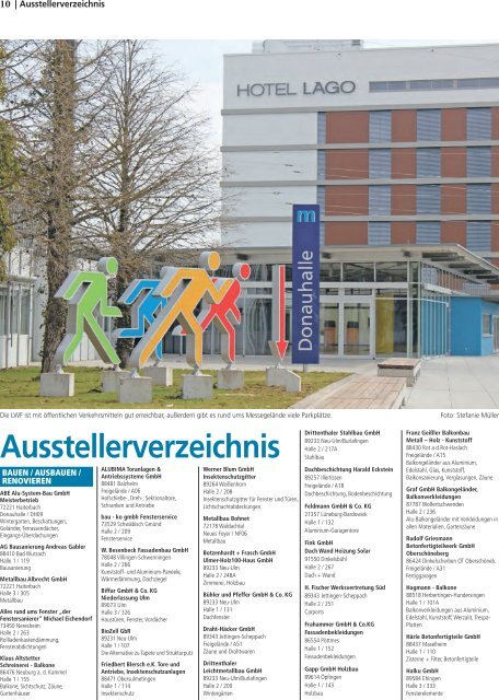 Ausstellerverzeichnis Ulmer Ausstellungs Gmbh