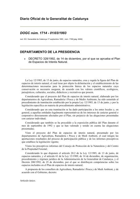 Decreto 328/1992, de 14 de diciembre, por el que se aprueba el ...