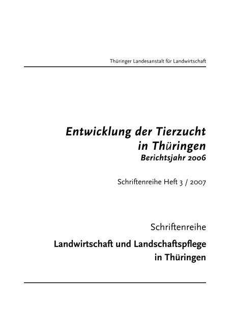 Tierzuchtbericht 2006 - TLL