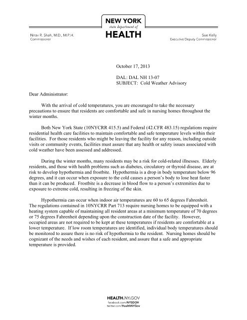 Dear Administrator Letter - Hinman Straub