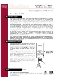 CHOCKFAST Orange Hardener Ratio Guide for Chocking Between Steel & Concrete