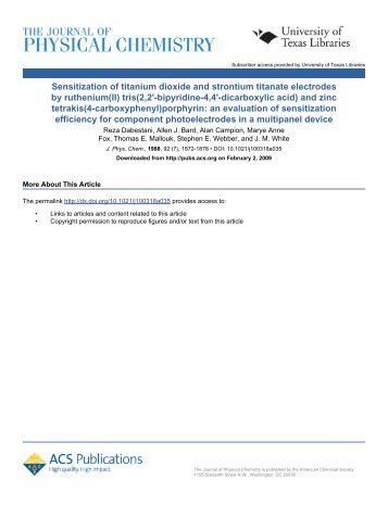 Sensitization of titanium dioxide and strontium titanate ... - Allen J. Bard