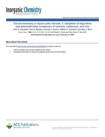 Phenanthroline Complexes of Osmium, Ruthenium ... - Allen J. Bard