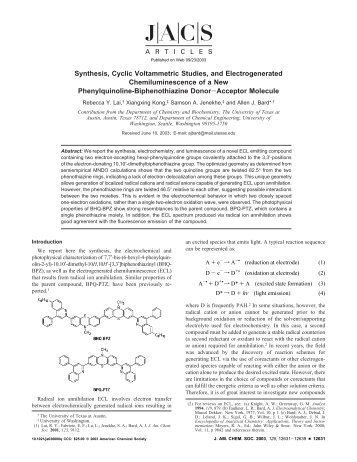 Synthesis, Cyclic Voltammetric Studies, and ... - Allen J. Bard
