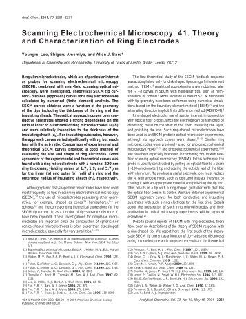 Scanning Electrochemical Microscopy. 41. Theory ... - Allen J. Bard