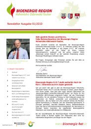 Newsletter Ausgabe 01/2010 - Bioenergie-Regionen