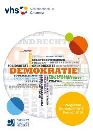 Programm der Volkshochschule Chemnitz, September 2015 – Februar 2016