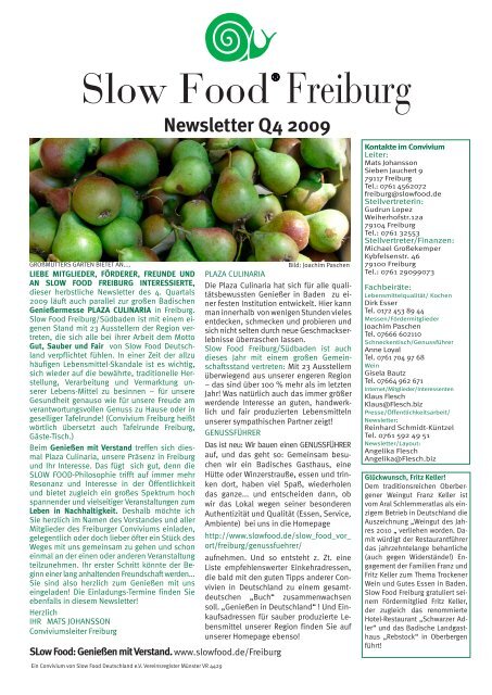 Newsletter Q4 2009 - Slow Food Deutschland eV