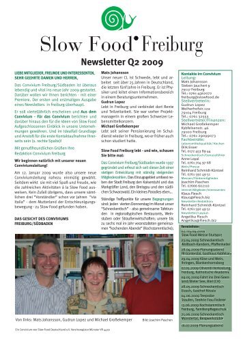 Newsletter Q2 2009 - Slow Food Deutschland eV