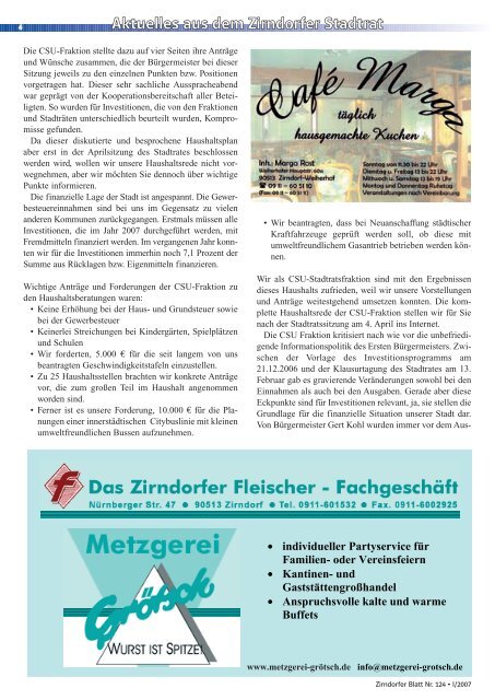 Zirndorfer Blatt Nr. 124 - Das Zirndorfer Blatt