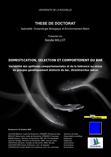 domestication, selection et comportement du bar - Archimer