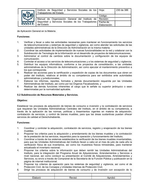 Manual de OrganizaciÃ³n General del Instituto de Seguridad y ...