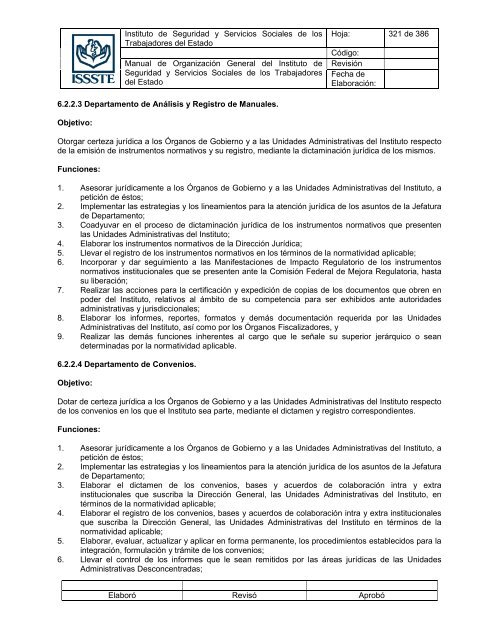 Manual de OrganizaciÃ³n General del Instituto de Seguridad y ...