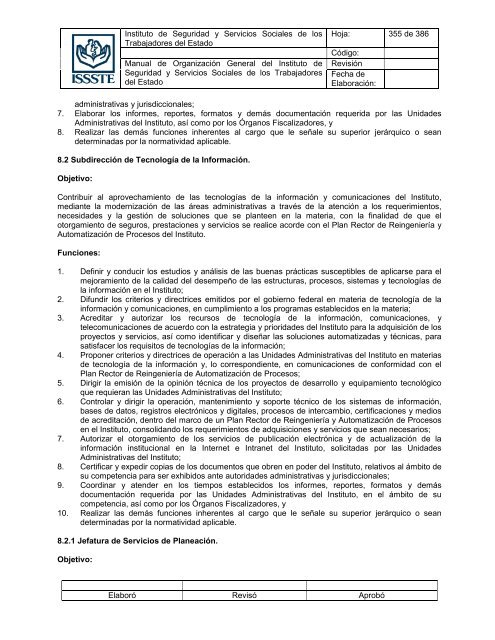 Manual de OrganizaciÃ³n General del Instituto de Seguridad y ...