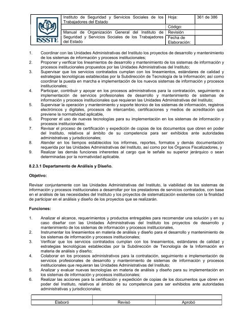 Manual de OrganizaciÃ³n General del Instituto de Seguridad y ...