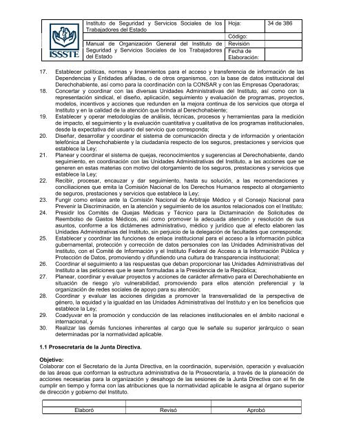 Manual de OrganizaciÃ³n General del Instituto de Seguridad y ...