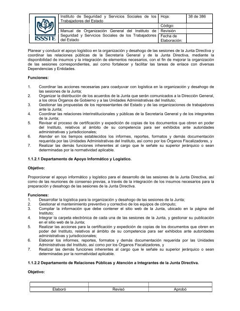 Manual de OrganizaciÃ³n General del Instituto de Seguridad y ...