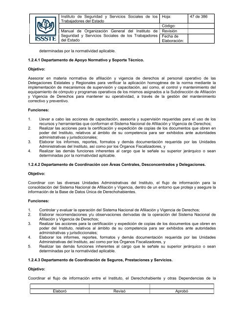 Manual de OrganizaciÃ³n General del Instituto de Seguridad y ...