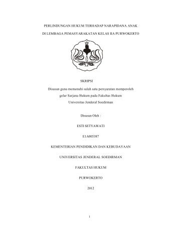 ESTI SETYAWATI.pdf - Fakultas Hukum - Unsoed