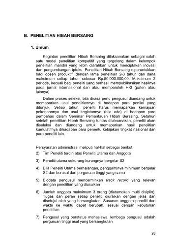 B. PENELITIAN HIBAH BERSAING 1. Umum - Repository UI