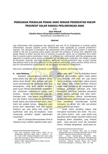 penegakan peradilan pidana anak dengan pendekatan hukum ...