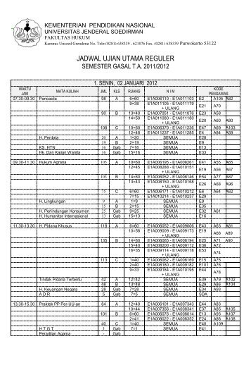 JADWAL UJIAN UTAMA REGULER