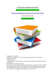 CIS 105 Week 4 Assignment PowerPoint/ SNAPTUTORIAL